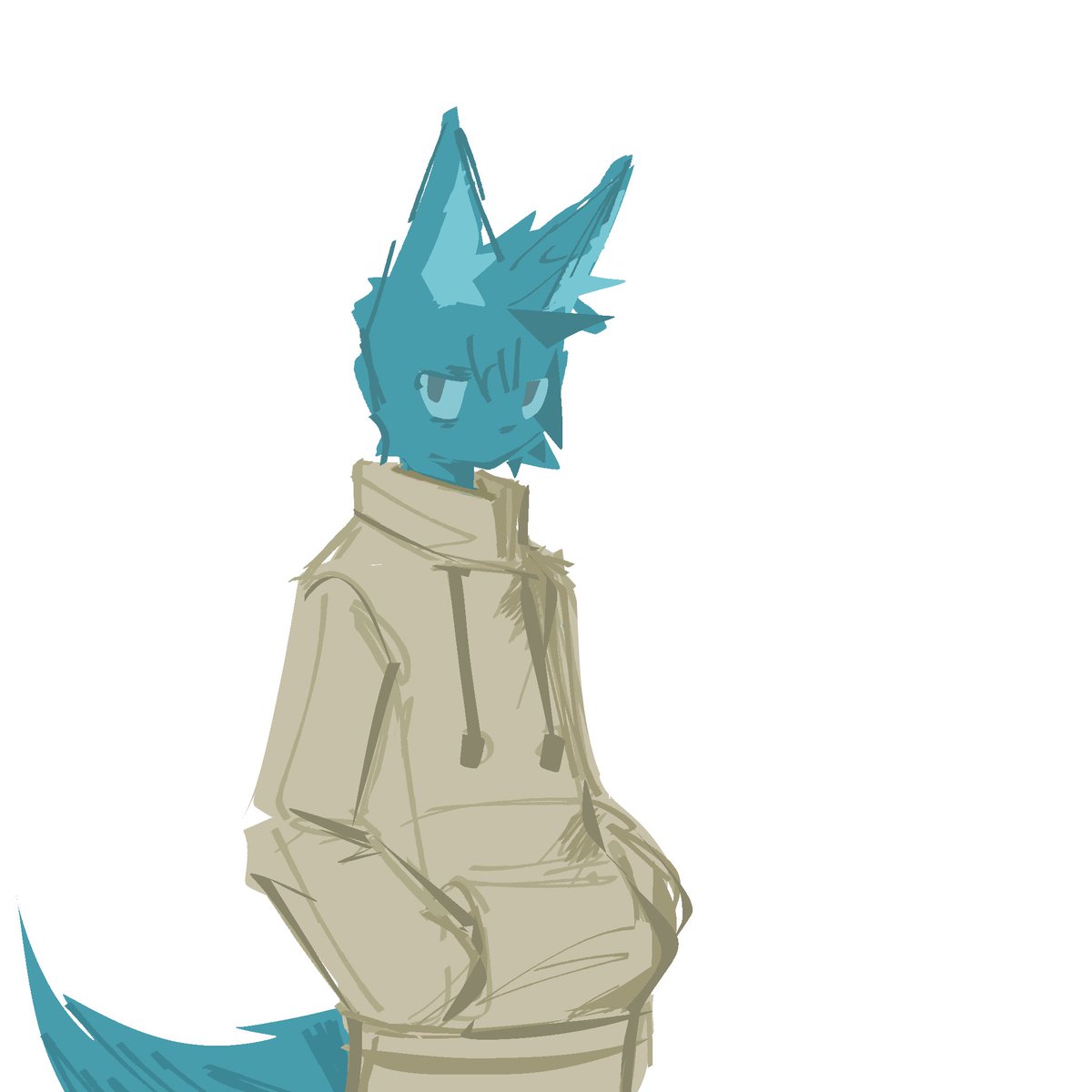 blue cat doodle