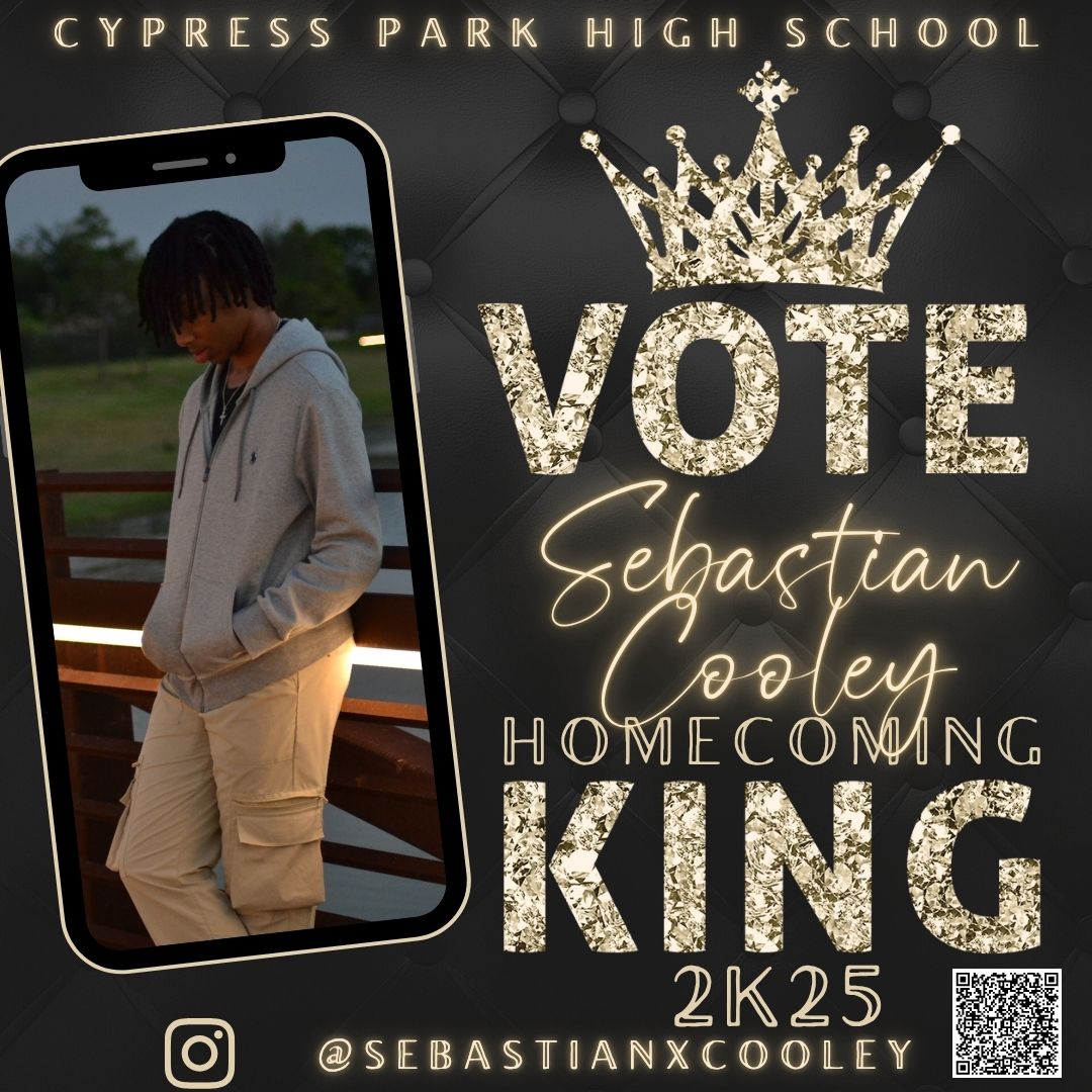 scooley2026's tweet photo. It's HOCO season and look who's coming for the crown! Make sure you vote for the "COOLEYst" Choice!  Let's go! #Goldblooded @CyParkHoops @rigo_three @CyPark_Baseball @CyParkWrestling @cyparkgbball @CyParkTennis @cyparkchoir @CyParkGirlsXCT1 @CyParkFootball https://t.co/LgPXvJliGA