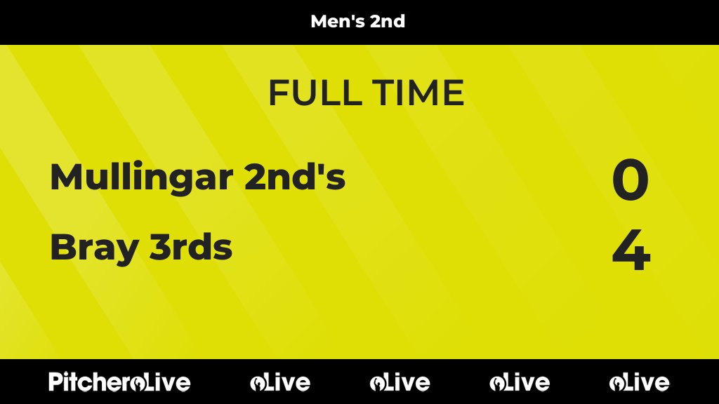 FULL TIME: Mullingar 2nd's 0 - 4 Bray 3rds
#MULBRA #Pitchero
mullingarhc.com/teams/236821/m…