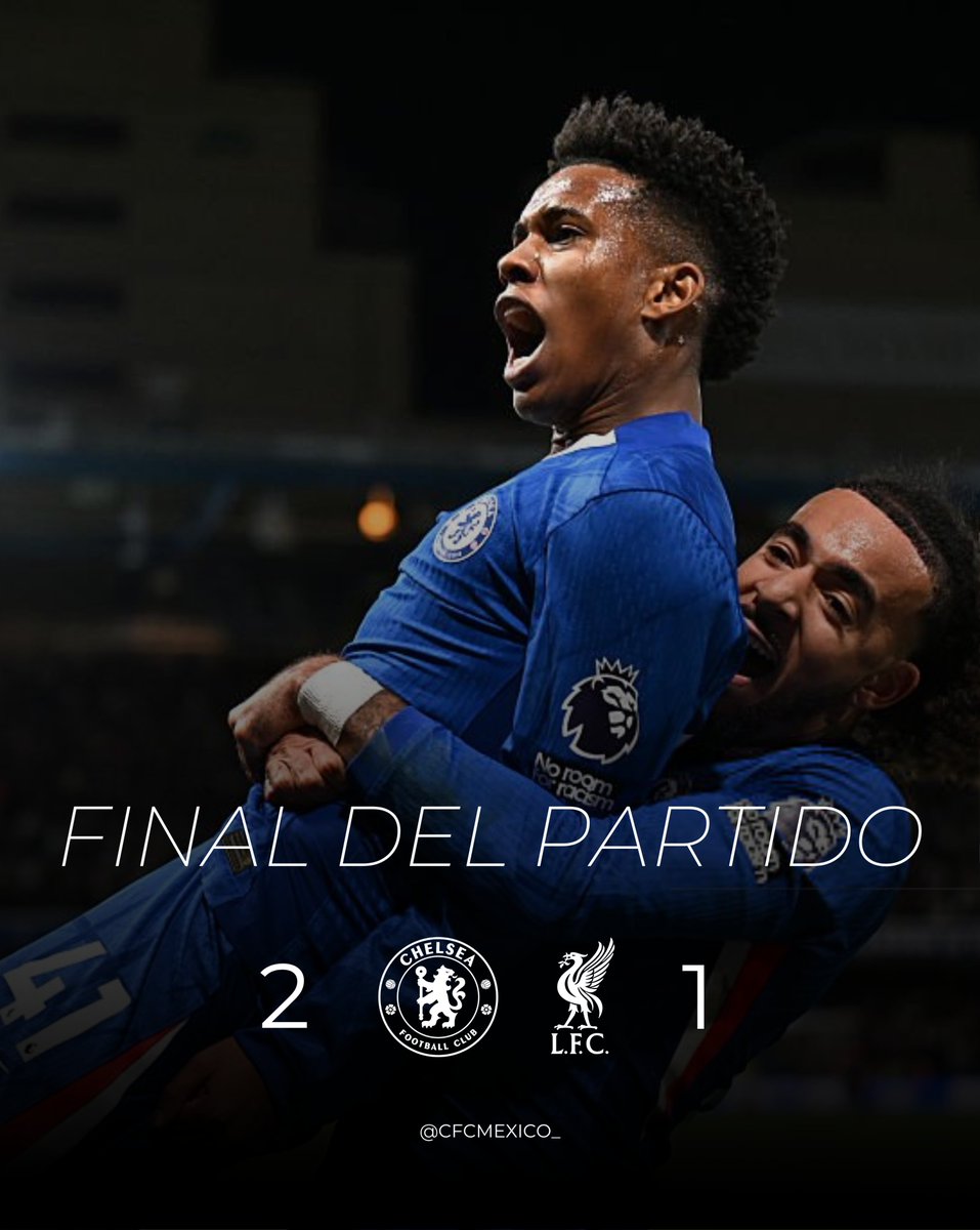 CFCMexico_'s tweet photo. 90' + 7 | Final del Partido. #CHELIV 

VICTORIA IN EXTREMIS DE LOS CAMPEONES DEL MUNDO.

#CFC #Chelsea #PremierLeague https://t.co/FUyOEOQpCL