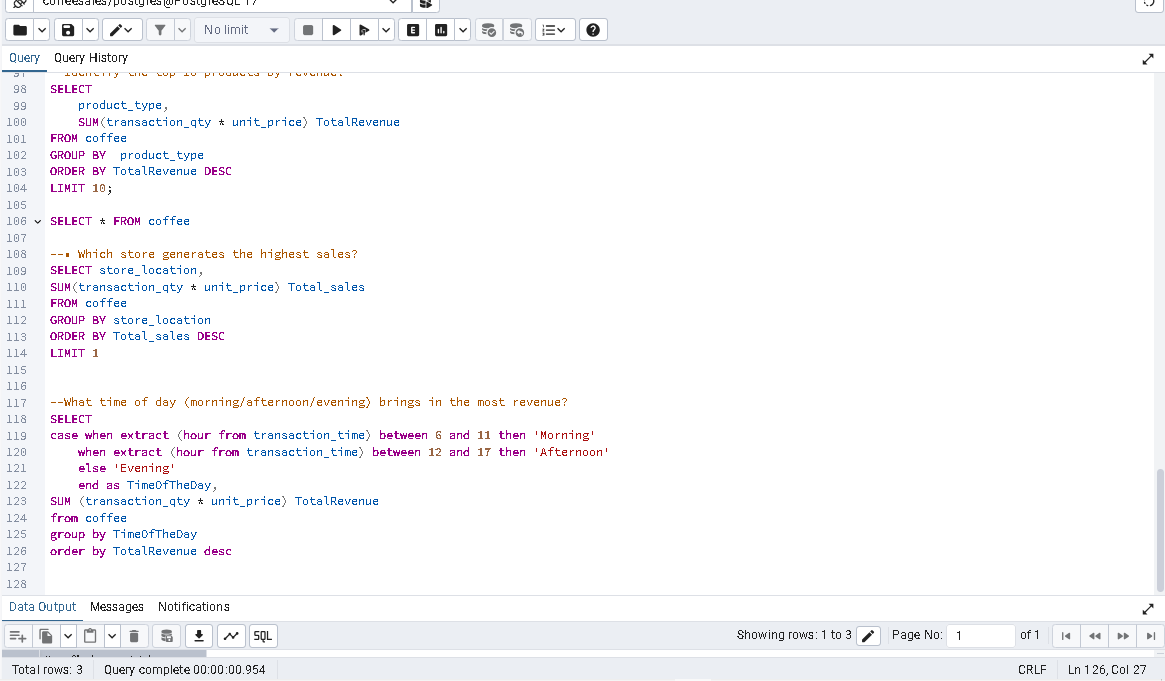 Femi_forge's tweet image. Saturday is for digging into a coffee sales dataset using SQL ☕️