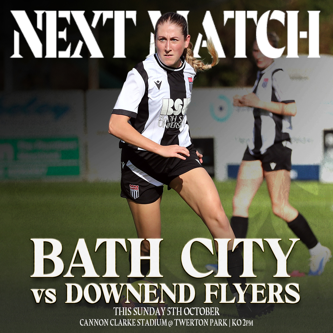 ⚽ 𝗧𝗢𝗠𝗢𝗥𝗥𝗢𝗪

Back in @swrwfl action on home soil tomorrow afternoon!

Bath City v Downend Flyers
Cannon Clarke Stadium @ Twerton Park
Kick off 2pm

Entry just £3, FREE for <a href="/bathcity_fc/">Bath City FC</a> season ticket holders &amp; concessions

⚫⚪ #Romans