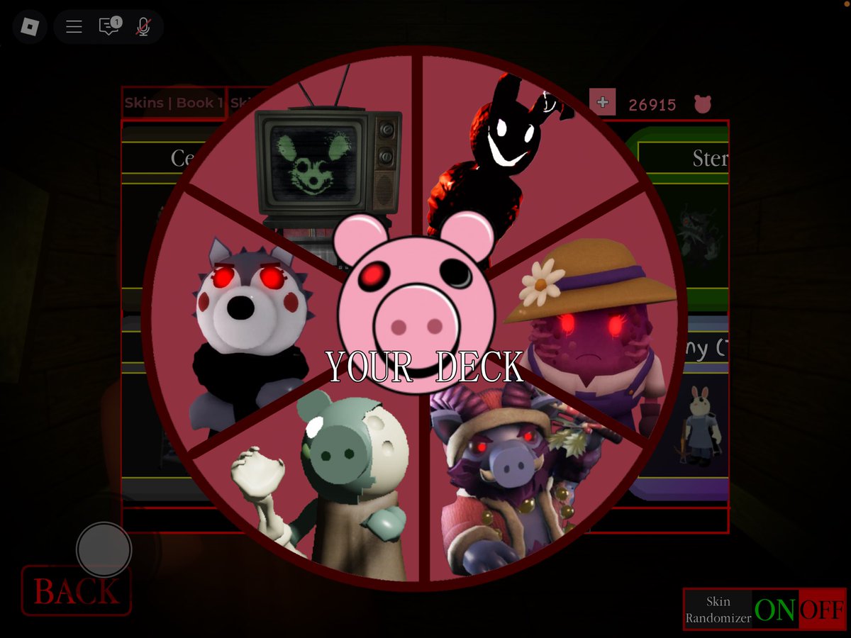 BlazingFire_87's tweet image. PIGGY CONCEPT: Skin Decks! 🧵1/3 
Essentially Randomized skins but more specific. Create small decks of 6 containing skins you choose that makes one of which  randomly chosen as your next! See concept below. #piggy #piggyroblox #piggyconcepts