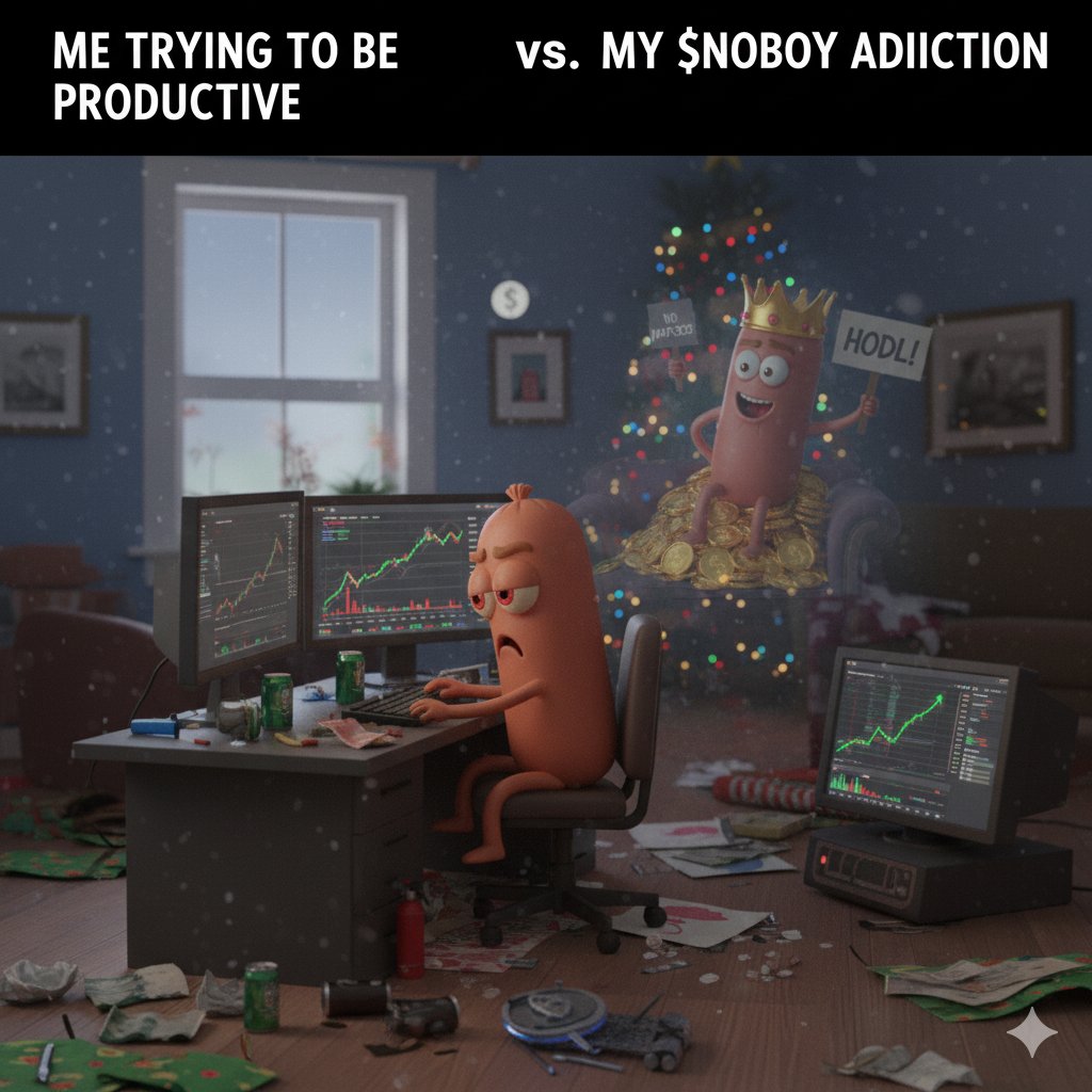 Me Trying to Be Productive vs. My $NOBODY Addiction