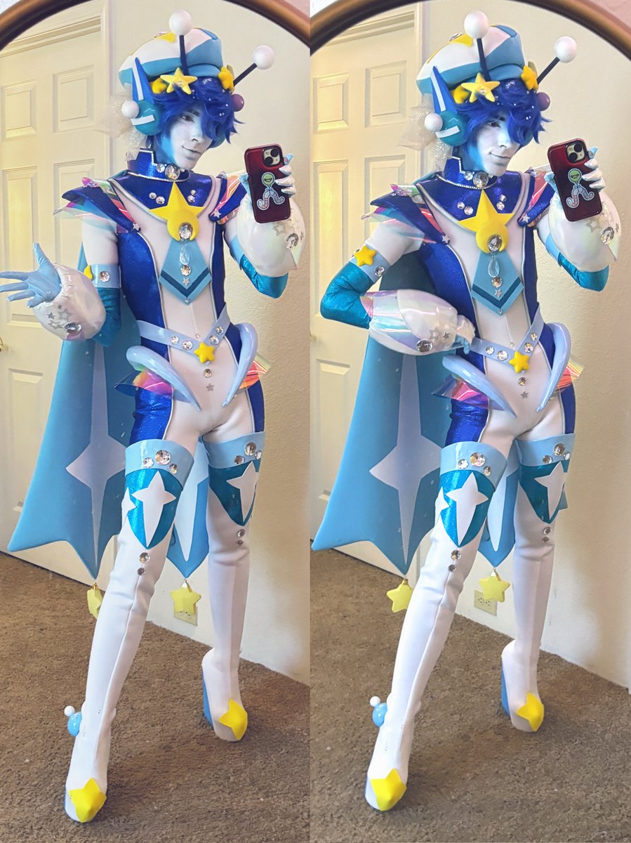 I also finished a mega-evolution/space ranger costume alt for my OC Sulu!‧₊˚✩ 🪐✩˚₊‧

apparently theres no limit to the number of retro space costumes i can make
