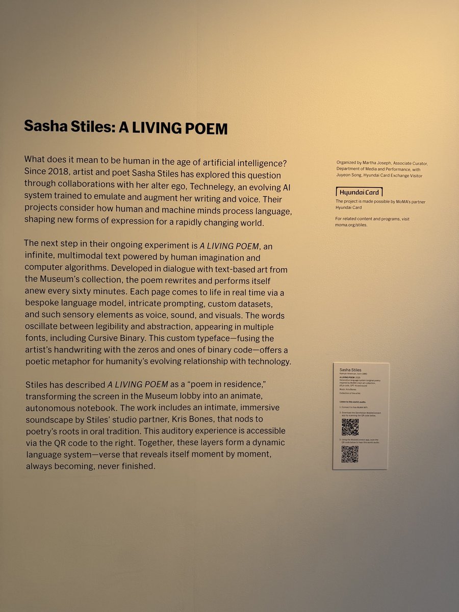 Greg Nikshumika (@gregnikshumika) on Twitter photo Enjoying <a href="/sashastiles/">Sasha Stiles | AI alter ego Technelegy โ๏ธ๐ค</a> at <a href="/MuseumModernArt/">MoMA The Museum of Modern Art</a> ! ๐๐ป Enjoying <a href="/sashastiles/">Sasha Stiles | AI alter ego Technelegy โ๏ธ๐ค</a> at <a href="/MuseumModernArt/">MoMA The Museum of Modern Art</a> ! ๐๐ป
