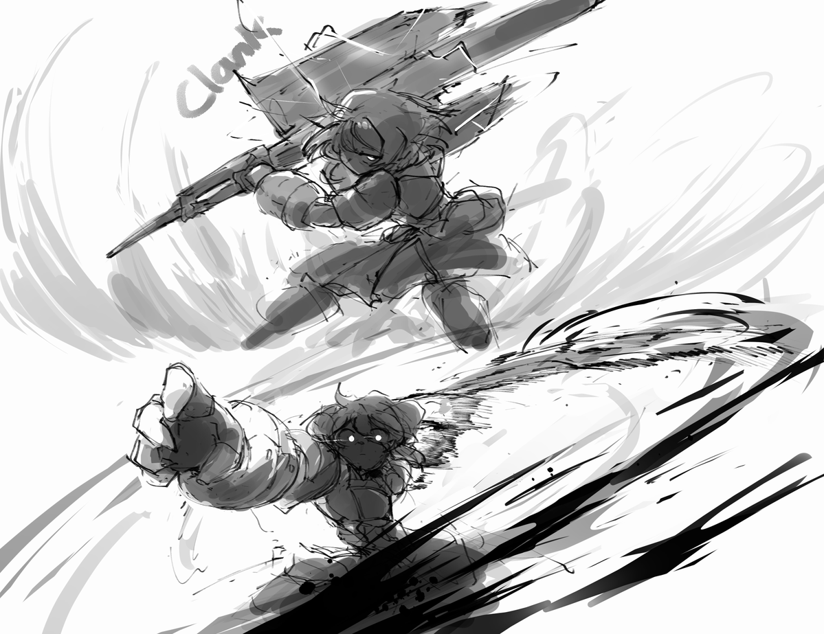 VioletLeVile's tweet image. Day 4: Glorified Saw. 
Charge Blade pt 2.

Doodled some silly idea too  I guess.