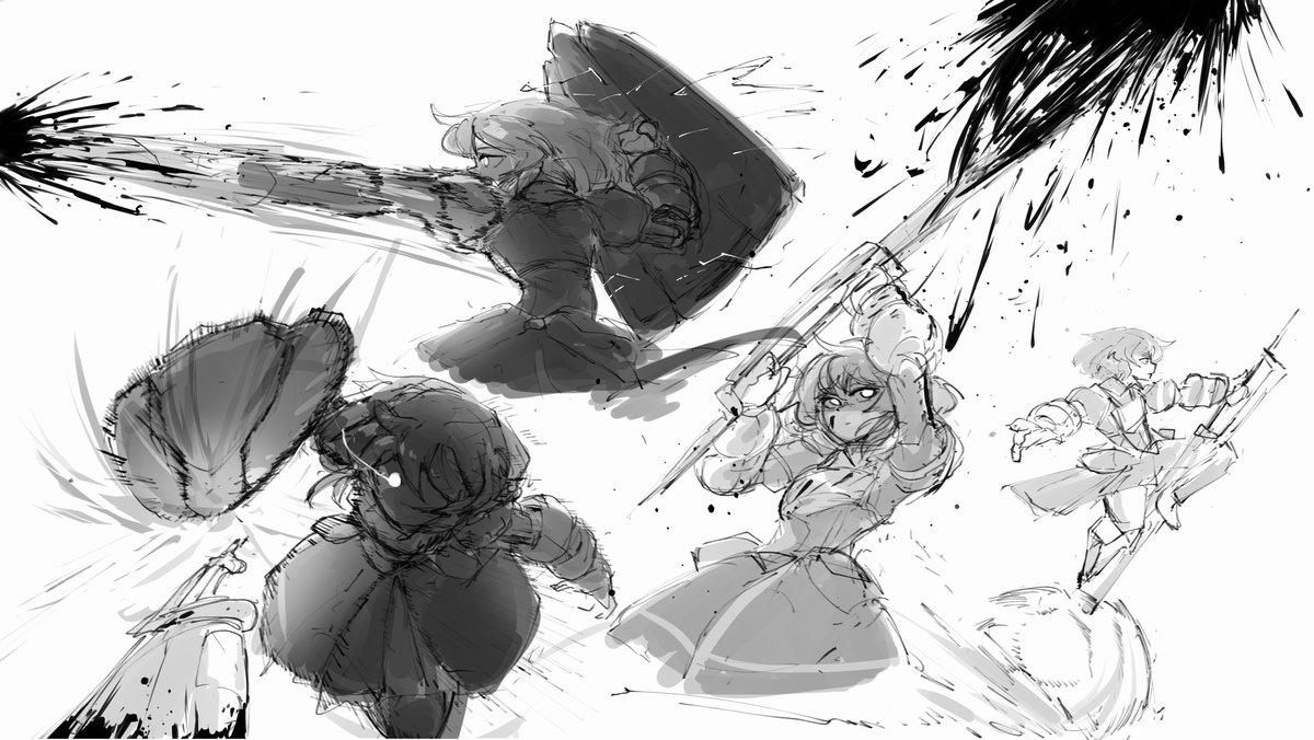 VioletLeVile's tweet image. Day 4: Glorified Saw. 
Charge Blade pt 2.

Doodled some silly idea too  I guess.