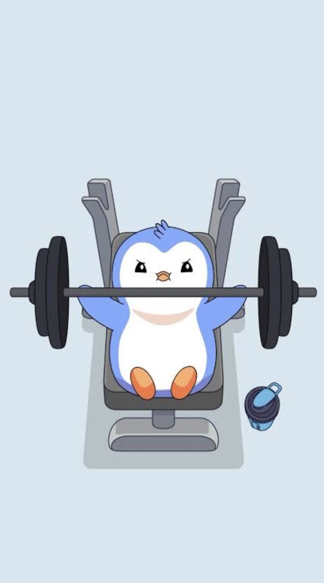 RyanPhilli52326's tweet photo. $PENGU hasn't even warmed up yet

Pudgy has been in the hyperbolic igloo, meticulously calculating every move

currently, we're focused on reps; slowly building upon the quality of those reps while continuing to grow

soon, we will switch gears & focus specifically on strength - where we will soon see ATH

Pudgy is almost ready; a few more tweaks to his programming... and it's lift off