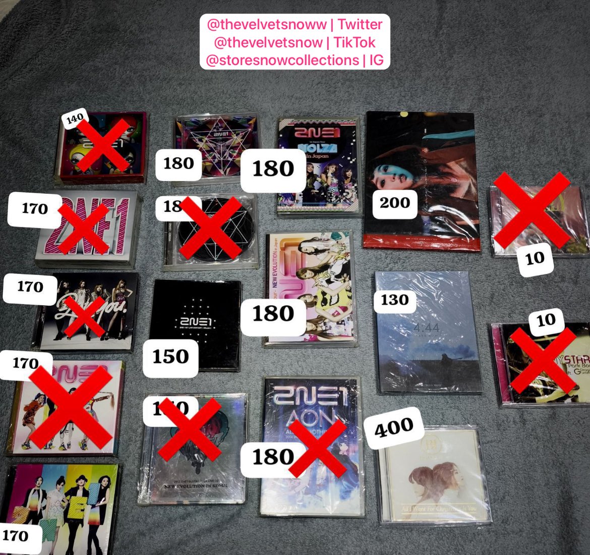 Atualização de itens disponíveis para envio, coleção completa 2NE1 

Update on available items for shipping, 2NE1 complete collection

배송 가능한 품목 업데이트, 2NE1 완전판 컬렉션

発送可能な商品の最新情報、2NE1コンプリートコレクション