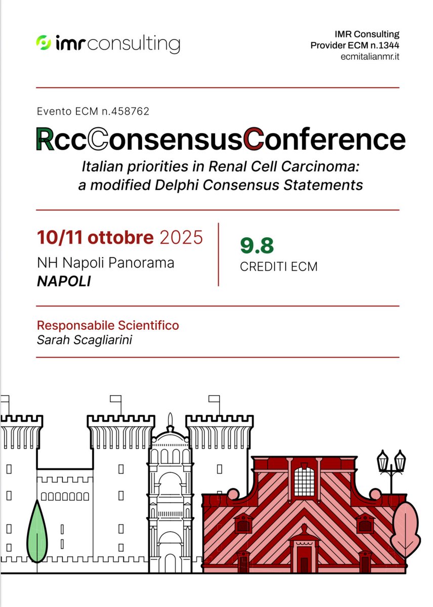 SScagliarini_'s tweet image. 🔜 Next week in Naples!
📍 Final meeting of the 🇮🇹 Delphi Consensus on #RCC
🥼 42 physicians
❓ 44 questions
🎯 From Dx to #mRCC, From #RT to #QoL
A truly multidisciplinary effort — can’t wait to share the results! Thinking about next steps!!
@MassimoDiMaio75 @BrigidaMaiorano