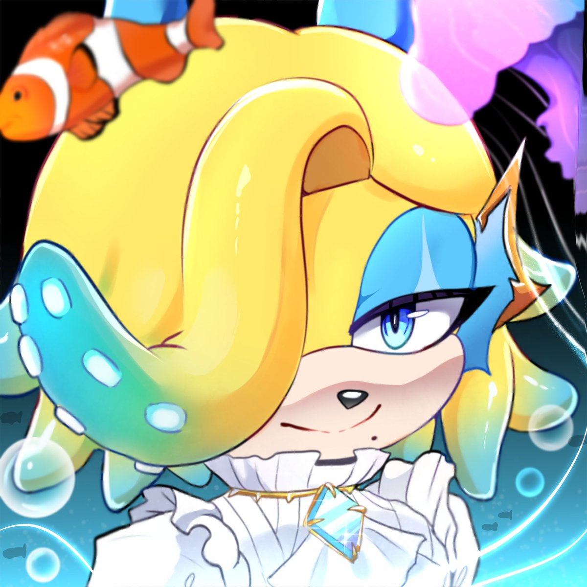 "🫧 There are so many wonderful friends to meet down below! ~ 🫧"

Do you think I could pass for a Sonic character? I’d love to see more VTubers give it a try and turn themselves into Sonic characters too! That would be so much fun!✨

🎨: @/corbiyaki