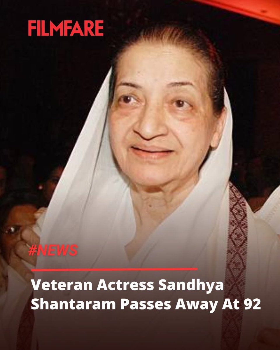 leelapranga's tweet photo. Veteran Actress #SandhyaShantaram passes away at the age of 92. Celebrated for her powerful performances in timeless classics like #JhanakJhanakPayalBaaje, #Navrang, and #AmarBhoopali, she leaves behind an unforgettable legacy in Indian cinema.
#RIP #News https://t.co/qegO7gSLE4