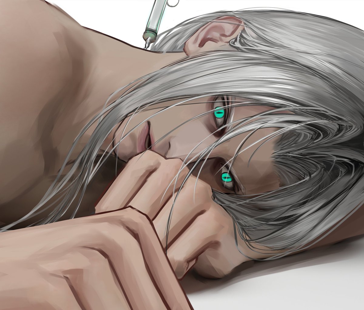 虽然很困难但是勉强做到了，第一张是做旧了一点的录像风格，清晰的在后面。
#萨菲罗斯 
#Sephiroth 
#FF7 
#セフィロス