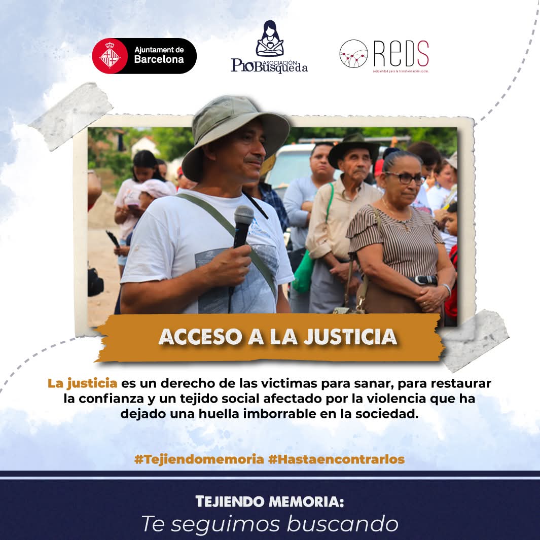 La justicia es un derecho de las víctimas para sanar, para restaurar la confianza y un tejido social afectado por la violencia que ha dejado una huella imborrable en la sociedad.

Conoce más sobre nuestro trabajo en 👉 asociacionprobusqueda.org/nosotros

#Tejiendomemoria #Hastaencontrarlos