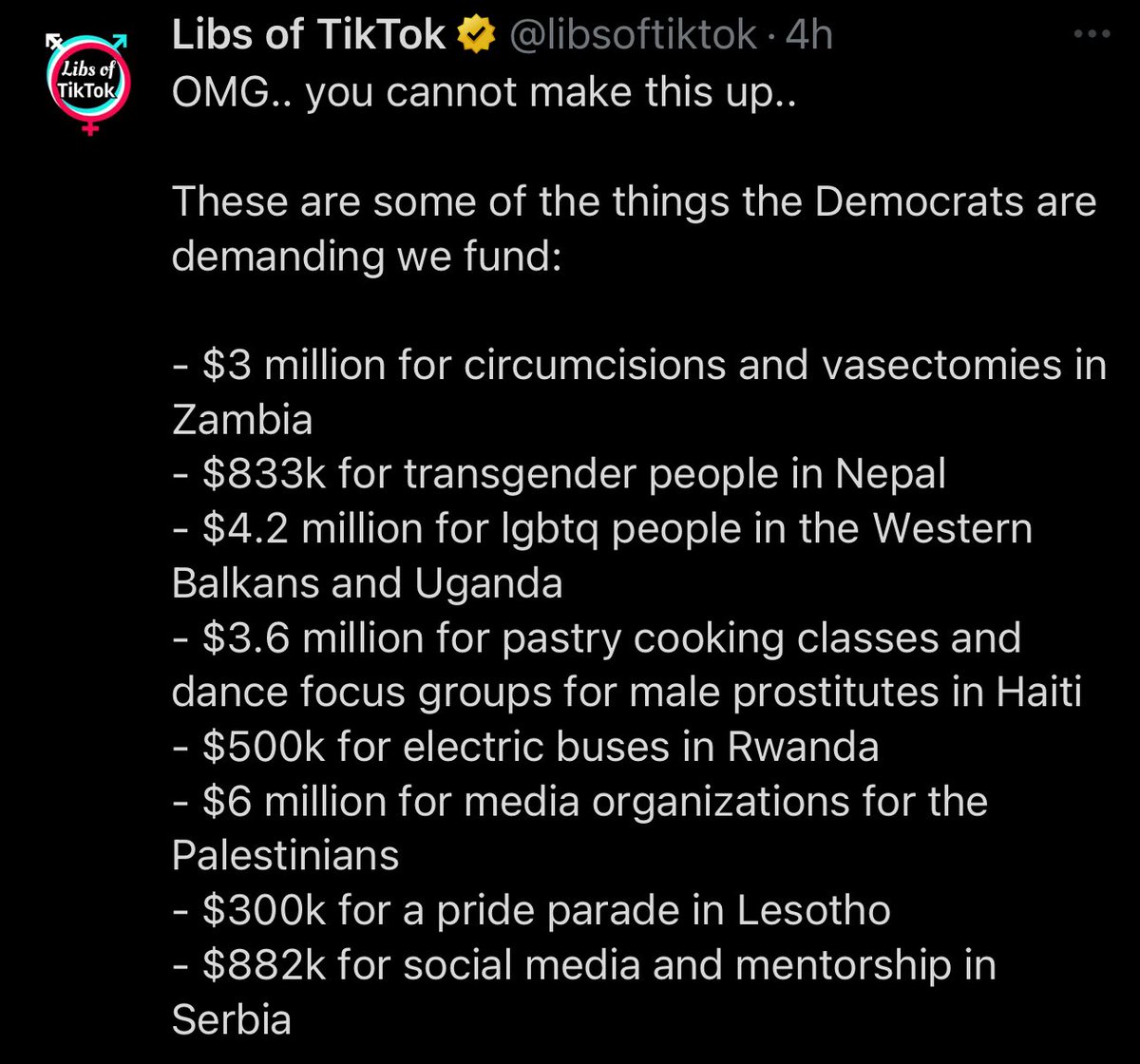 <a href="/SenSchumer/">Chuck Schumer</a> The truth is coming out about your demands. The only explanation for these outrageous demands, is you get kickbacks from this frivolous spending.