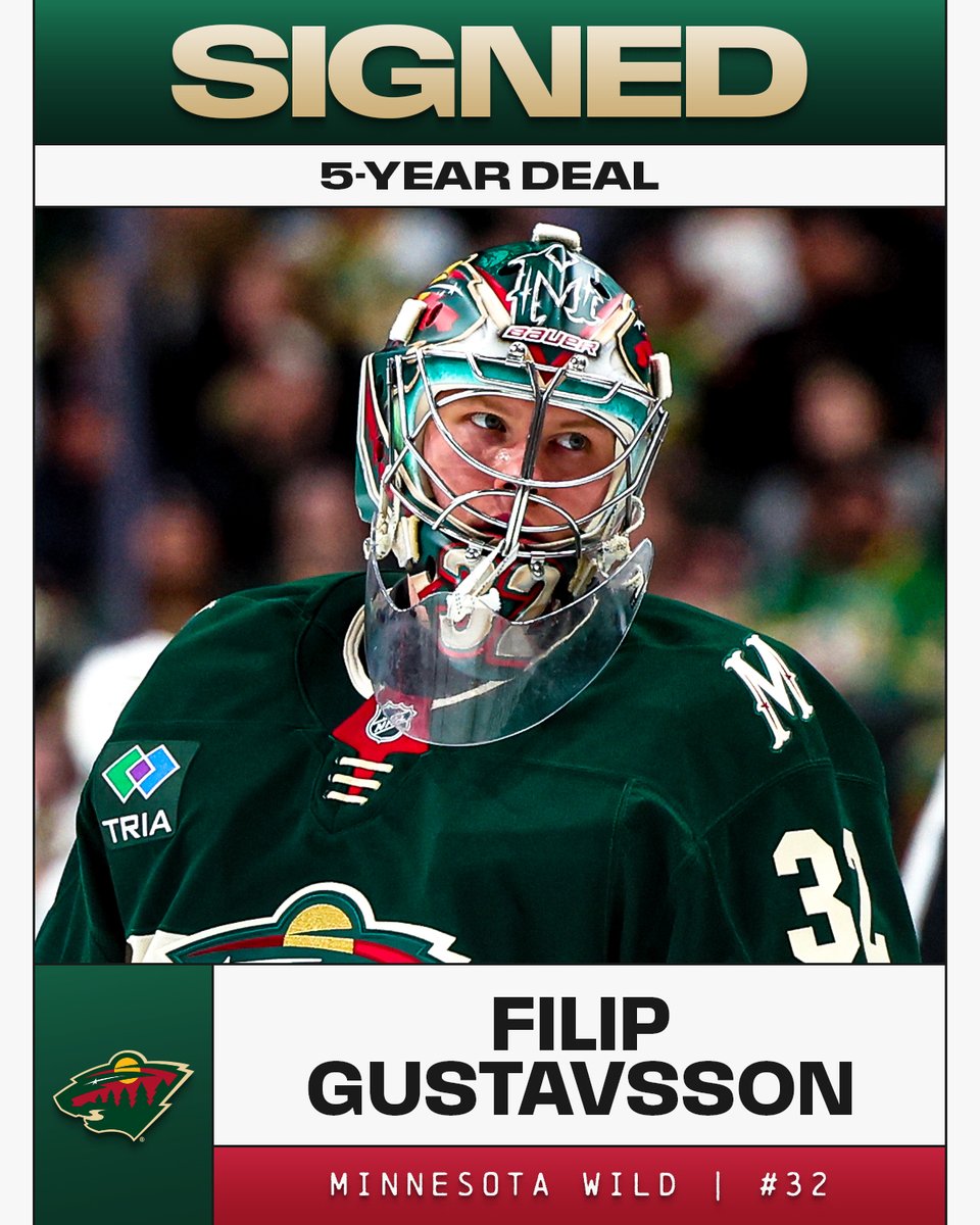 NHL's tweet photo. ALL ABOARD THE GUS BUS 🚌 

The @mnwild have signed their starting goalie to a five-year contract! https://t.co/jicdPdVNpt