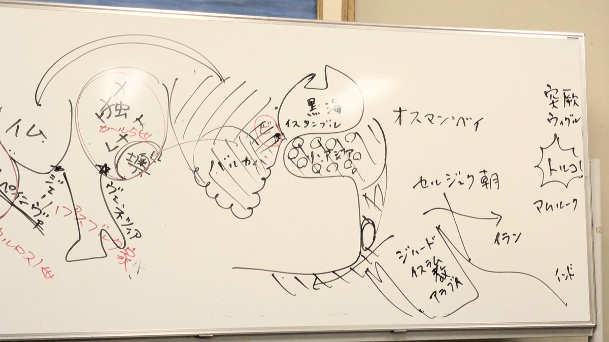 manami's tweet photo. 英語の勉強会にときどき挟まる世界史の講義、今日はトルコの歴史だった。ものすごく面白くて、高校時代にこの授業を受けていたら歴史好きになっていたかも。断片的に知っているエピソードがつながった！ https://t.co/r6A2K8qNkA