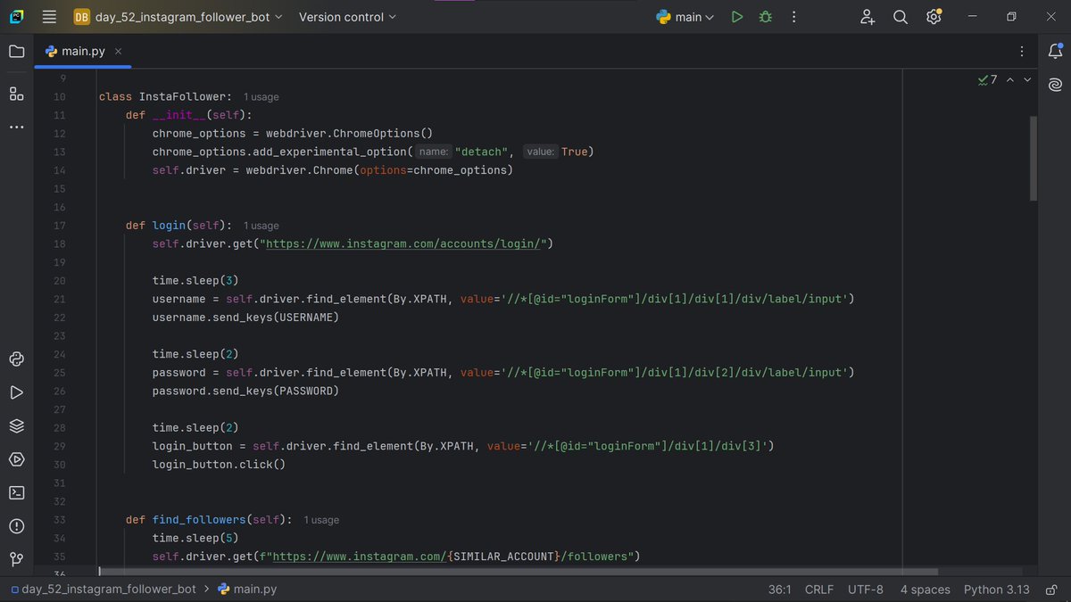 bluedev_py's tweet image. Day 52/100 – Intermediate+
> Selenium WebDriver
> Built an Instagram follower bot
#100DaysOfCode
#pythonprogramming
#pythononlinetraining