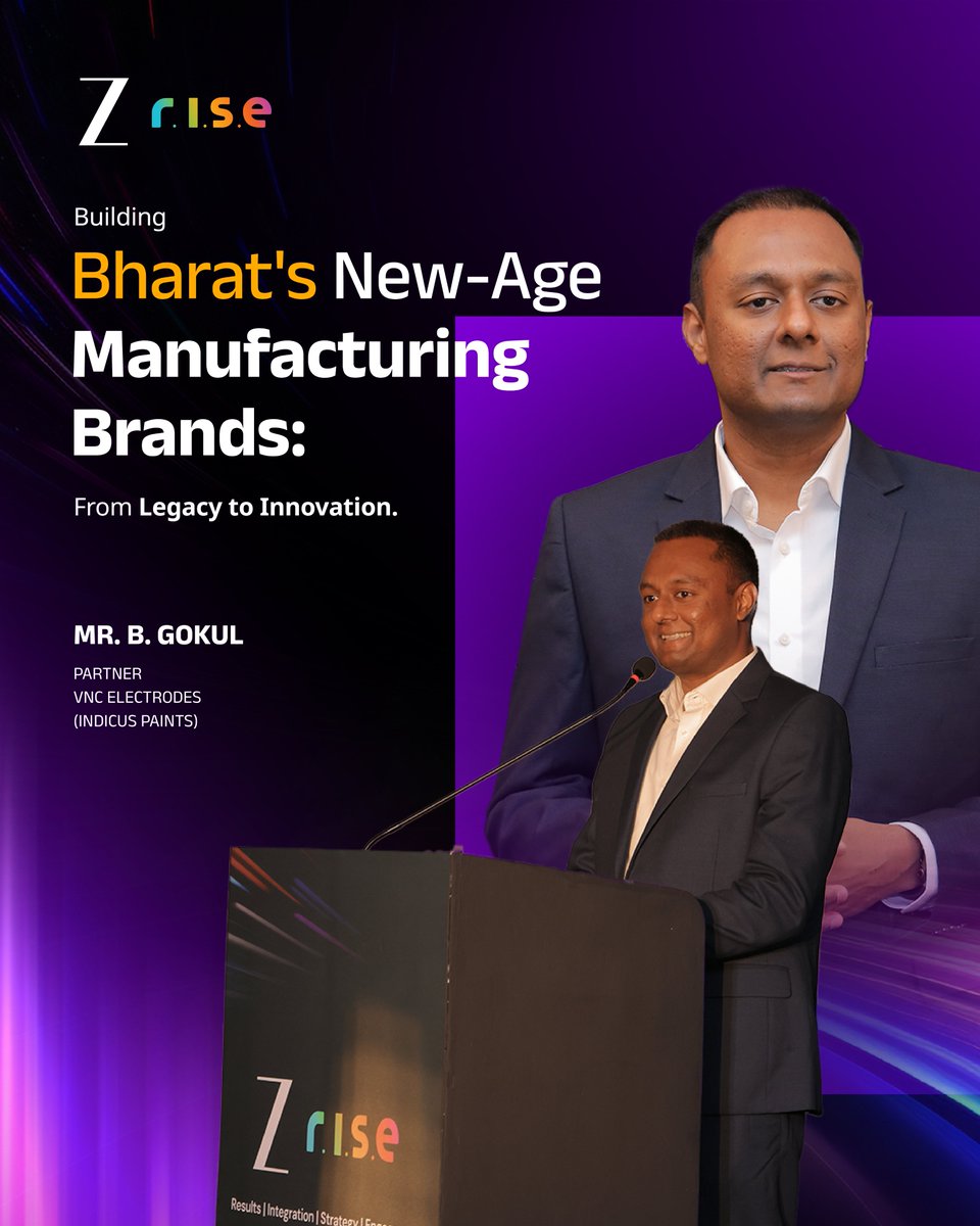 ZEEAdWorld's tweet photo. At Zee RISE – Coimbatore, Mr. @gokulbasker, Partner at @vncgroup Electrodes (Indicus Paints), shared key insights on how Bharat’s manufacturing brands can evolve from legacy to innovation.

Grateful for his presence and inspiring words.

#ZeeRISE #ZeeAdWorld #SMBIndia #Innovation https://t.co/pyjdOFDnvT