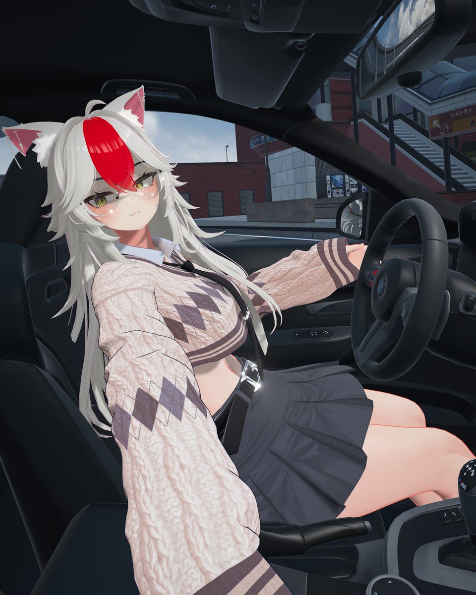 EmiKuruma's tweet photo. POV: I'm on my way to pick up my passeger prince/ss (you) after doing errands in the Wagon. Then I hold your thigh as I drive.

#Vtuber #CarVtuber #BMW #M3 #M3Wagon https://t.co/ACGQ4NX2pb