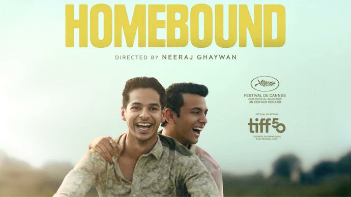 AzadSadaf's tweet image. Finally after 11 cuts/modification by CBFC
🌟 #Homebound by #NeerajGhaywan is a heart-hitting tale of dreams, dosti &amp;amp; social barriers.
 #IshaanKhatter powerful! #VishalJethwa raw &amp;amp; intense #JanhviKapoor brings warmth.
🎥 Subtle yet unforgettable.
⭐ 4.5/5 #Bollywood #MustWatch