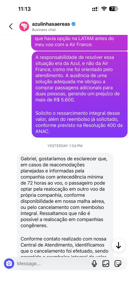 GabrielLi76748's tweet photo. @azulinhasaereas alterou meu voo e ofereceu uma “solução” que inviabilizou completamente minha viagem — chegando em Belém depois do meu voo internacional já marcado.
Isso é inaceitável. A companhia não está cumprindo com suas responsabilidades previstas pela @ANACBrasil. #Azul https://t.co/PHDHZ8qJIm