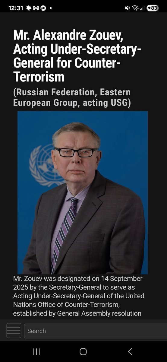 Bure_Vestniq's tweet image. Пиздец! Представитель террористической РФ занял пост заместителя генсека ООН по противодействию терроризму: