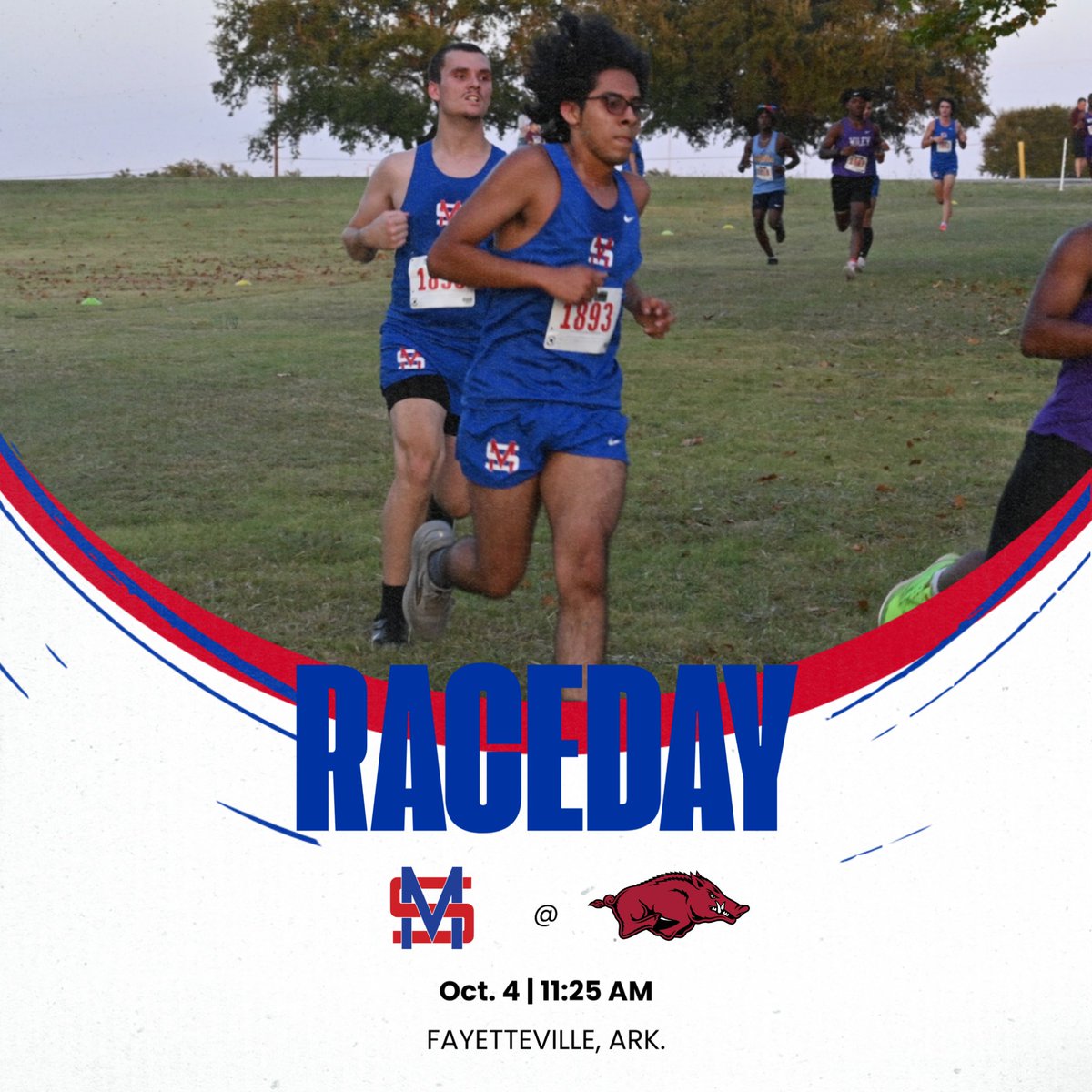 🚨🏃‍♀️RACEDAY🏃‍♂️🚨
⏰11:25 am
📍 University of Arkansas (Fayetteville, Ark.)

#GoAggies
