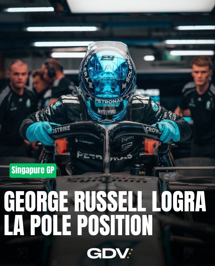 #F1 🏁 EL PILOTO DE MERCEDES LOGRA EL MEJOR TIEMPO ‼️

🥇 George #Russell hizo un tiempo de 1:29.158
🥈 #Verstappen y 🥉 #Piastri completaron el podio.

4° Antonelli
5° Norris
6°  Hamilton
7° Leclerc
8° Hadjar
9° Bearman
10° Alonso

⏰ Mañana 9 hs la carrera.