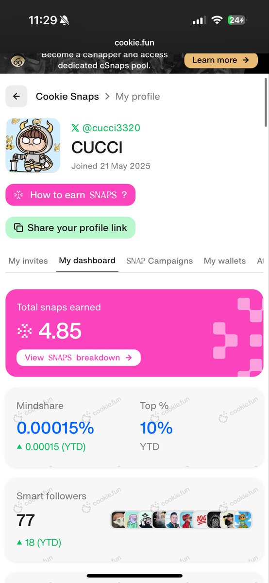 나 소질이있나?!??  하루하루.  스냅스 오르는 와중에.  쿠키에 진짜 진심으로 해볼까 합니다.
하루하루 <a href="/cookiedotfun/">Cookie DAO 🍪</a> 포인트가 꾸준히 올라가고.   제가 주력으로 노리고있는<a href="/vooi_io/">vooi</a> 오늘 엄청 크게 상승했습니다 대박사건.  5배 오름… 0.005였는데. !!!!!  이거이거. 서로서로 비벼야 되겟군요!!