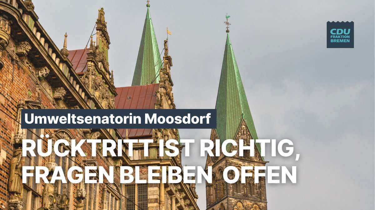 ❌Rücktritt von Umweltsenatorin Moosdorf: konsequent, aber nicht ausreichend. Der Fall Strebl wirft weiter Fragen auf – über Transparenz, Kosten und die Verantwortung des gesamten Senats Bovenschulte. Wir fordern: volle Aufklärung und klare Antworten. 👉 tinyurl.com/27uazz7t