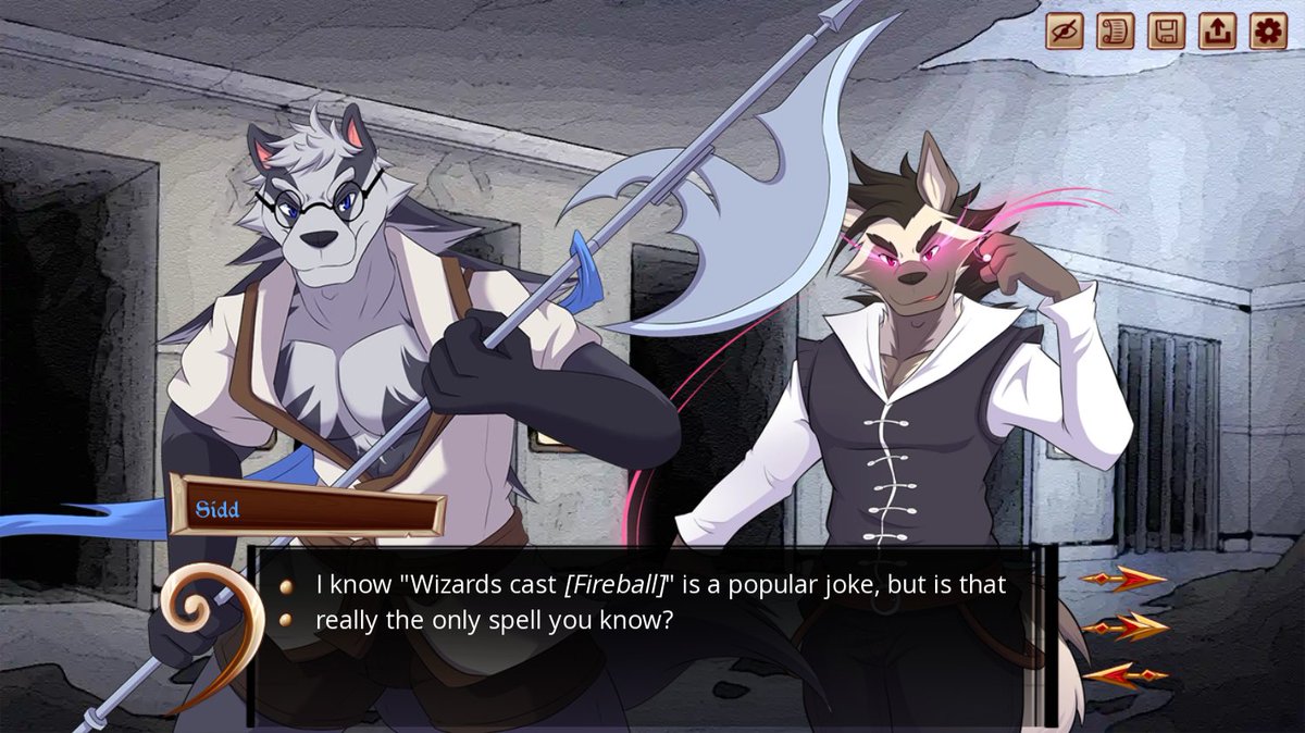 shirokoi's tweet photo. Heyo, #TemptationsBalladVN 0.5.6 is now available to the public on Itchio! 

Changelog:
-10,659 words of story
-8 CGs
-3 Backgrounds
-2 Sprite Animations for Sidd
-3 Sprite Animations for Calder
-6 Creature sprites
-1 Spellcasting VFX animation
-1 Attack VFX animation
- And more! https://t.co/E8WOtWIDXi