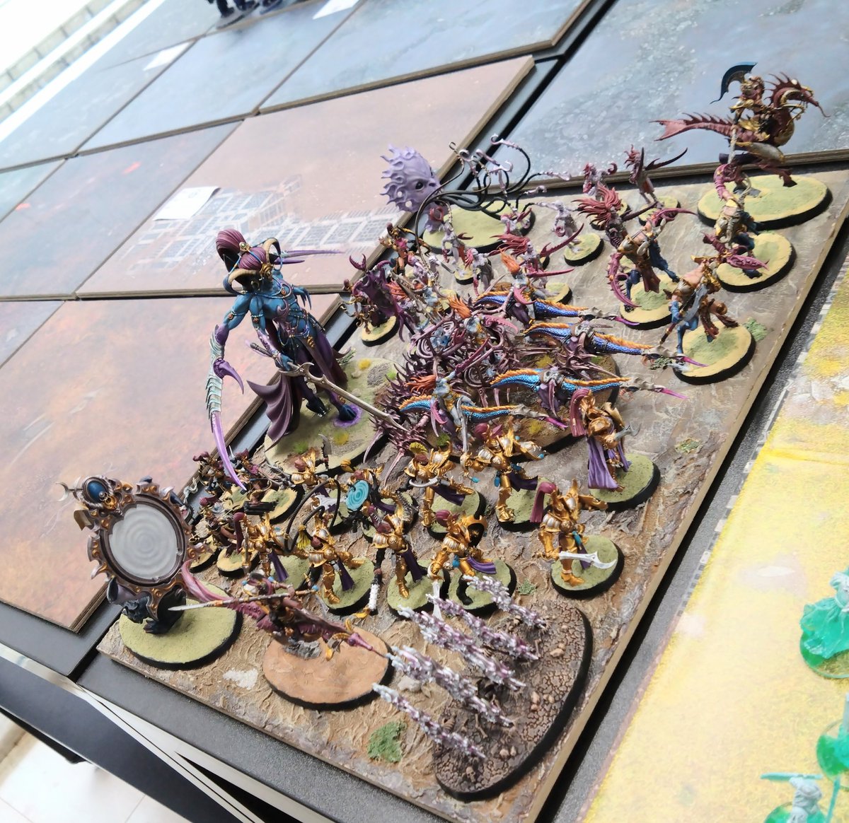 Myamo365's tweet photo. WHS町田　アーミーズオンパレード設置してきました。
#whs町田 #アーミーズオンパレード #warhammer #ウォーハンマー 　
#WarhammerCommunity 
#Slaanesh https://t.co/aSnsDE6yc1