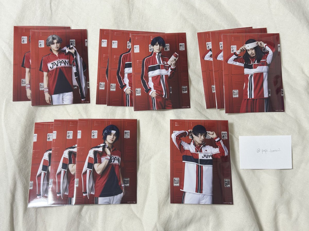 papi_koooo2's tweet image. 【交換】 新テニミュ フィフステ ランダム ブロマイド ランブロ

《譲》 ☆跡部2 徳川3 大曲3 幸村3 真田1

《求》 ☆種ヶ島 リョーマ 遠山 

☆⇔☆

郵送or10/11現場手渡し

お気軽にお声掛けください🙇🏻‍♀️