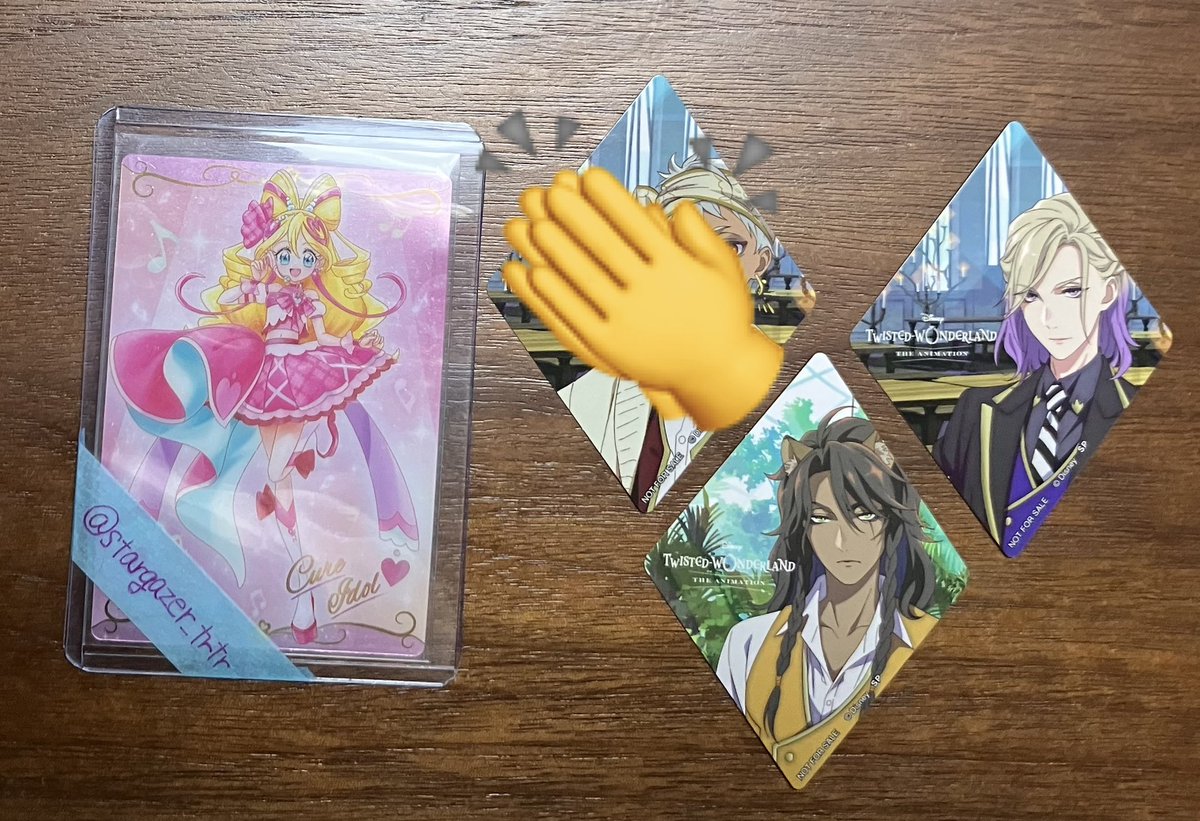 【交換】ツイステ　アニメイトフェア　ステッカー

譲:
レオナ、ヴィル
求:
ケイト(寮服)、リドル(寮服)

郵送交換希望、検索からでもお気軽にお声がけください🙇‍♀️