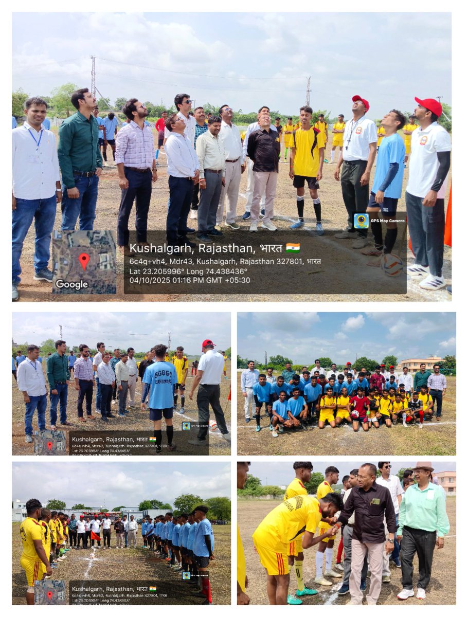 NSSMBDCOLLEGE's tweet image. मामा बालेश्वर दयाल राजकीय महाविद्यालय, कुशलगढ़ के मेजर ध्यानचंद खेल मैदान में गोविन्द गुरु जनजातीय विश्वविद्यालय, बांसवाड़ा द्वारा अन्तर-महाविद्यालय खेल प्रतिस्पर्धा (फुटबॉल) का उद्घाटन सत्र सम्पन्न हुआ। 04.10.2025