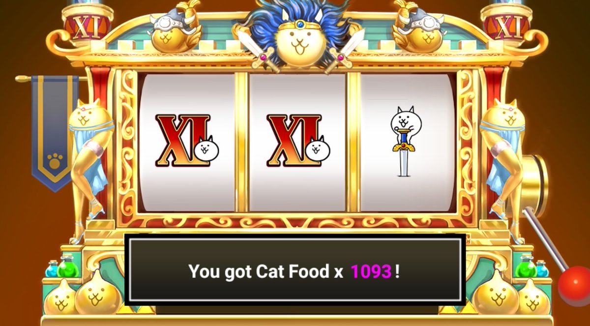 15hcushing's tweet photo. I got 1093 Cat Food from the Wildcat Slots in #TheBattleCats!

#BattleCats #11YearsOfBattleCats https://t.co/PrBBWg4uym