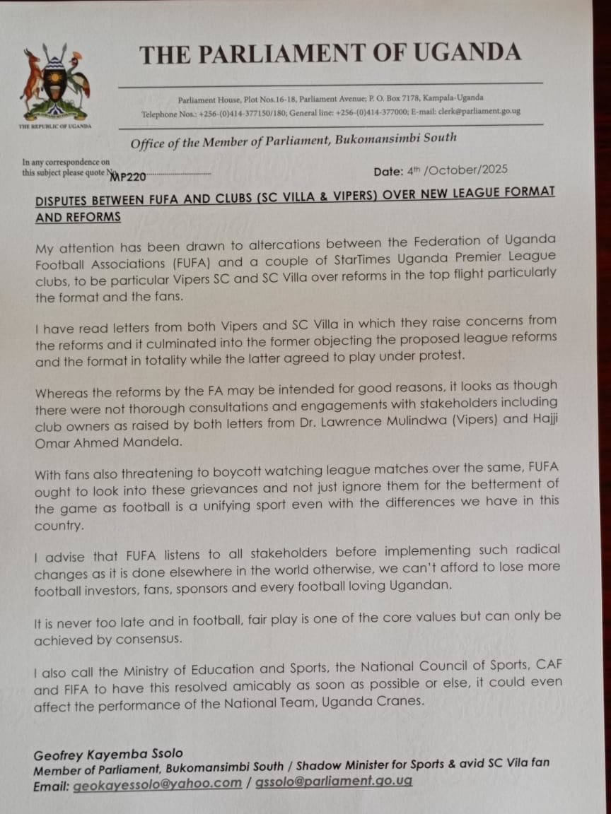 My official communication on the <a href="/OfficialFUFA/">FUFA</a> ,  clubs and the new league format fracus
Let the game of football win.