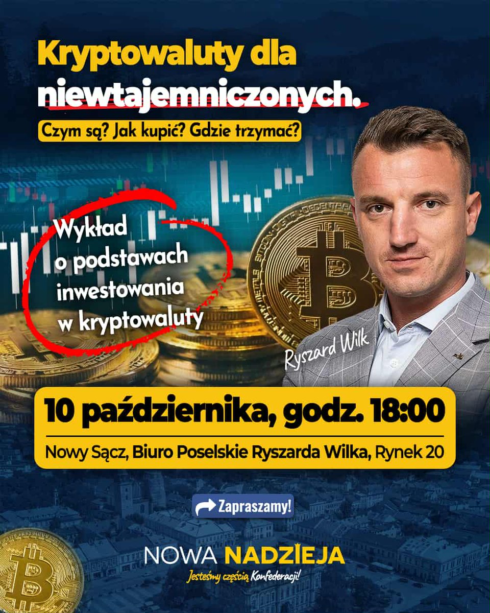 Odpajęczamy eventy i spotkania w biurze poselskim w Nowym Sączu. Na  pierwszy ogień: kryptowaluty🔥 Jeśli chcesz się dowiedzieć co to jest ten  Bitcoin, gdzie to kupić i jak to trzymać żeby nie