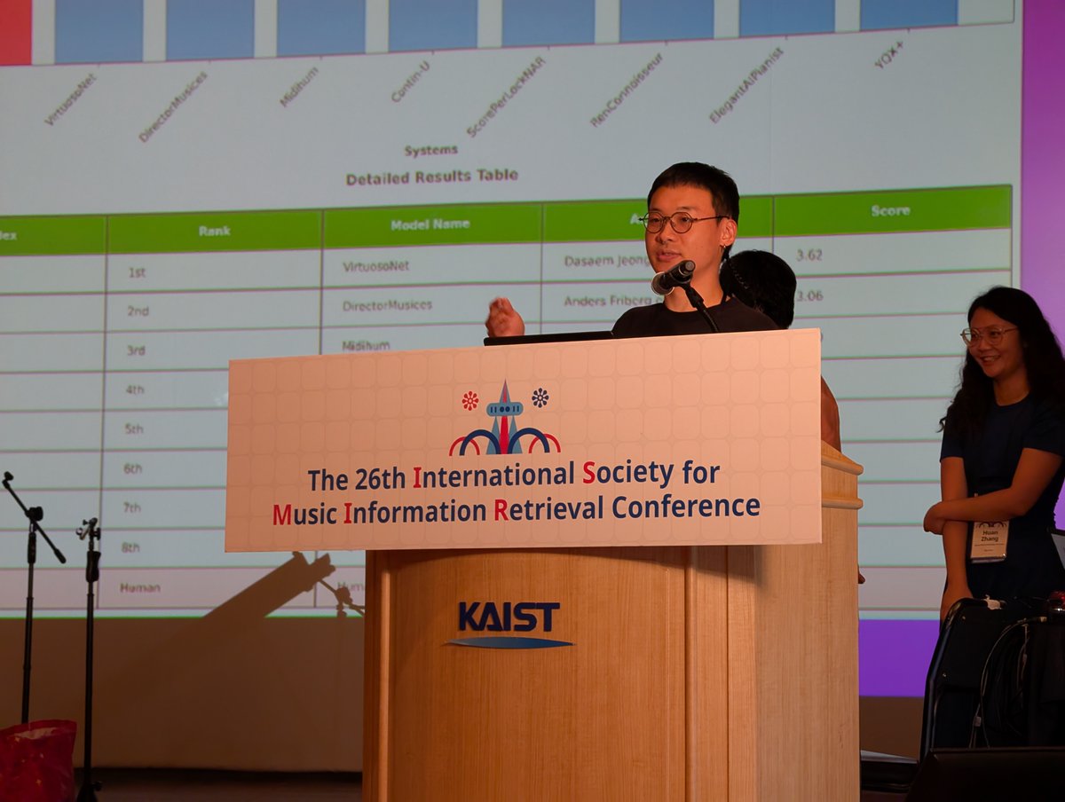 sake_min's tweet photo. Still buzzing from #ISMIR2025!

🎤 Honored to present our U-MusT work at #LLM4MA &amp; demo its extension Contin-U at #RenCon.

🏢 So proud of the warm reception for my company, @mixaudio_  by Neutune!

🎉 Loved being Social Media Chair &amp; our K-Culture Night  was a massive success! https://t.co/owffdy3fuL