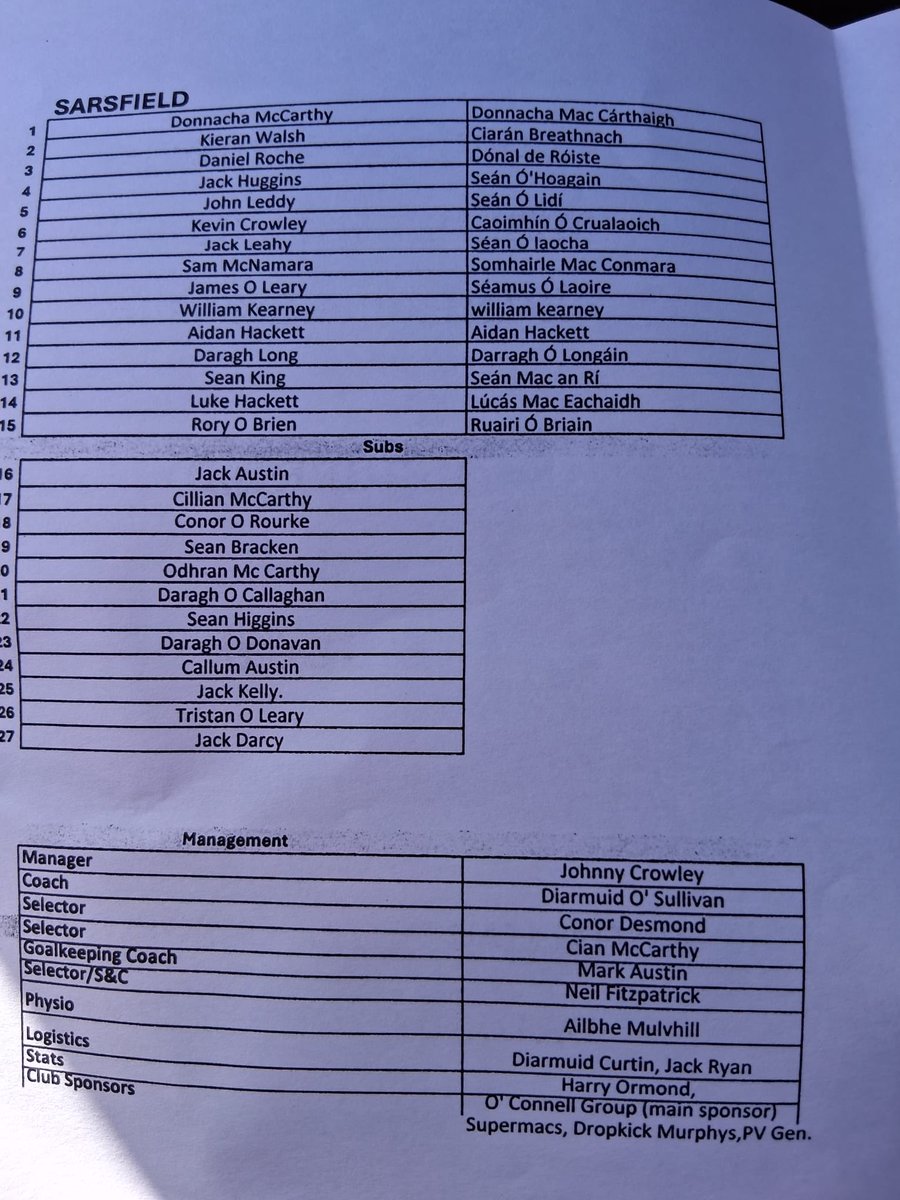 BandonGAA's tweet photo. Co-op Superstores IAHC SF

Team lists Bandon vs Sarsfields

Throwin 4pm in Riverstick
@OfficialCorkGAA  @carberygaa @AbpFoods https://t.co/4yoqFTghvo