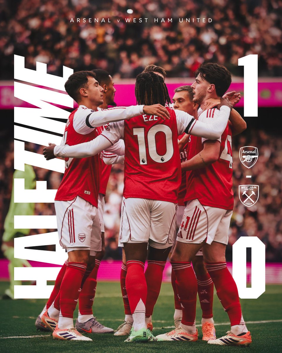 A dominant first-half display.

Let's keep pushing for more, Gunners ✊