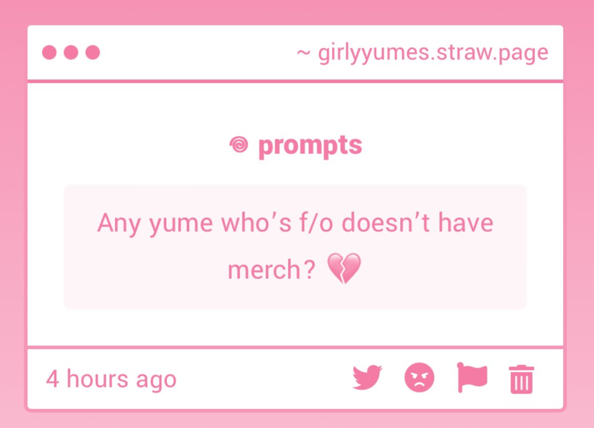 ꒰﹒🎀 finding yumes

any yume who’s f/o doesn’t have merch? (╥﹏╥)