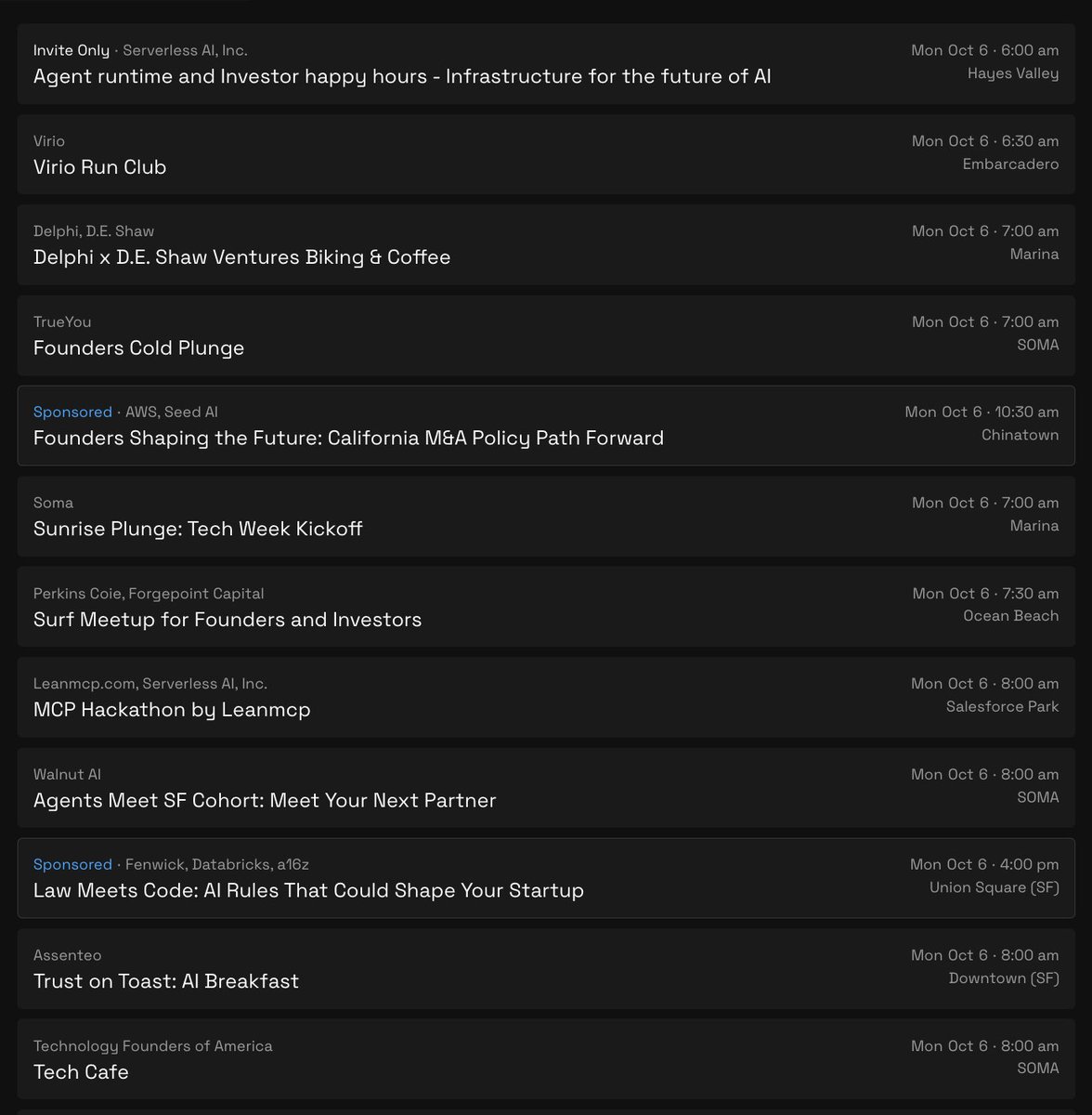 Techweek_'s tweet image. okay fam, let&apos;s do a quick sunday rundown:

- peep the calendar: tech-week.com/calendar
- lock in your RSVPs today
- wild but true: some events kick off before monday 8am