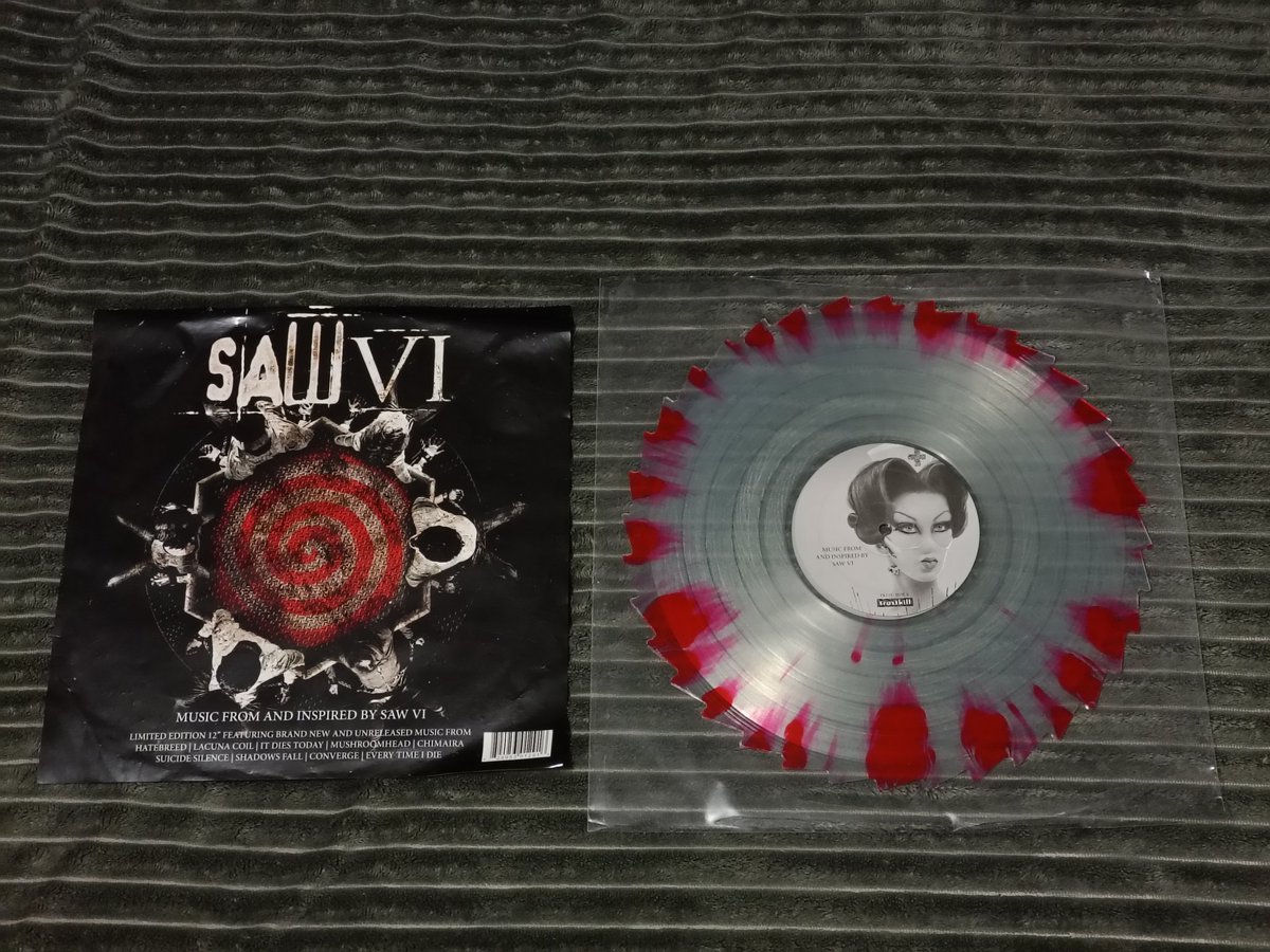 ThomasClacko's tweet photo. @sawspace @Trustkill @Saw Figured I might as well post it! Can't wait to add the new reprint with more tracks next to this one! https://t.co/tmMfhU2IOi