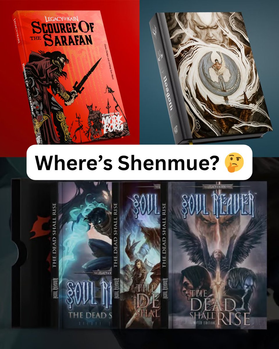 Legacy of Kain, a series we also LOVE, hasn't had a new entry in over 20 years. And yet, fans are getting a new encyclopedia, tabletop role-playing game, graphic novel and mini comics in the next year... all funded by the fanbase!

Meanwhile, Shenmue, gets... nothing. We'd