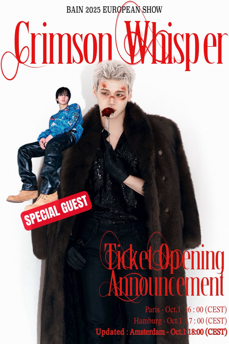 moduleone2025's tweet image. ✨ Special Guest Announcement ✨

For Bain’s Europe shows, we’re over the moon🌙to announce that JUST B’s Geonu will be joining as a Special Guest!!!

He’ll be right there supporting Bain on stage and meeting our precious fans in Europe 🫶

This is something you don’t wanna…