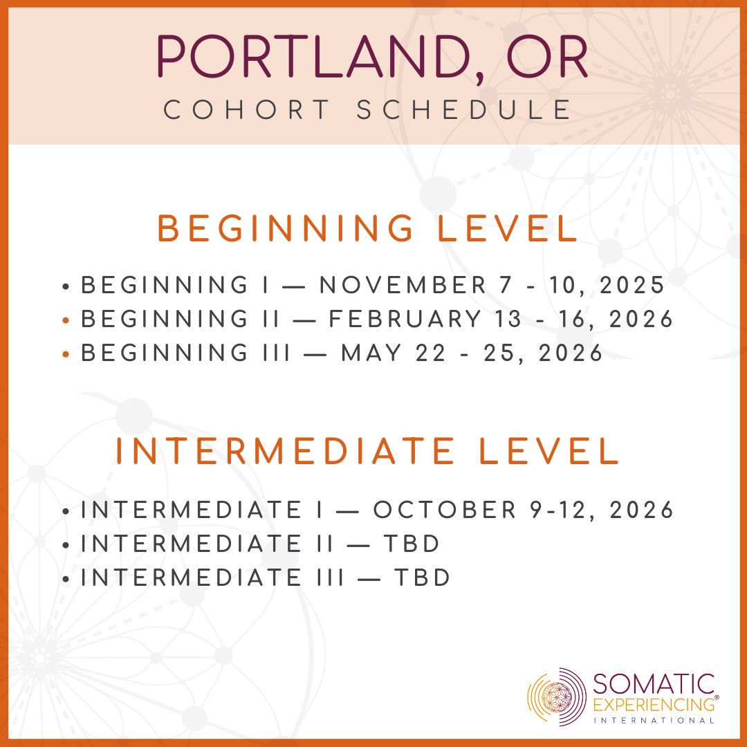 Somatic_Exp_Int's tweet image. Apply to the Somatic Experiencing Training Program: traumahealing.org/ApplyHere
Ready to Register? Follow the Link Here: traumahealing.org/Beg1PortlandFe…
#somaticexperiencing #traumahealing #professionaldevelopment #somaticexperiencinginternational #training #community #joy #invest