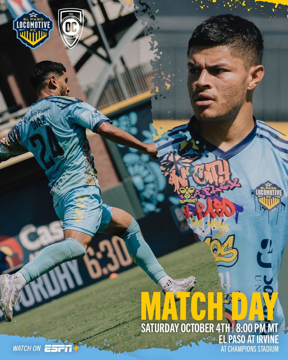 eplocomotivefc's tweet photo. 🚂 The train doesn’t stop—next stop, Cali. Locos face Orange County SC tonight at 8PM! 

#VamosLocos #VamosElPaso https://t.co/iufOFc6Uku